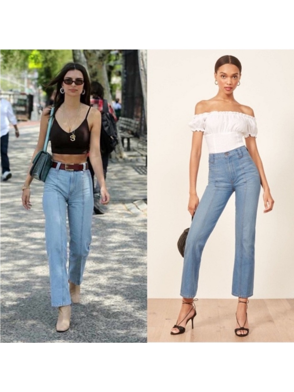 Reformation 70s Jean in Chesapeake. Relaxed, Straight-leg, high-rise. Size 23.